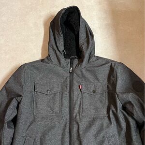 Levi's jacket XL. Heather black. Red tab. Fall winter. Men. Levi’s zipper pull